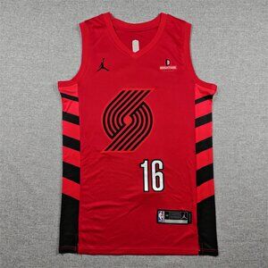 Men's Portland Trail Blazers Yang Hansen #16 Red Jersey